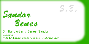 sandor benes business card