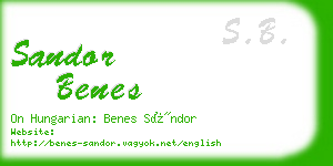 sandor benes business card